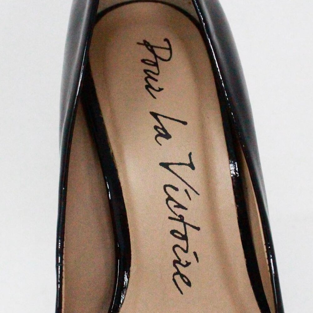 POUR LA VICTOIRE Shoes Heels Black Patent Made In Brazil Leather Pumps 9 US - Picture 2 of 2